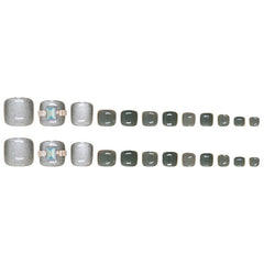 Diamond Cat Eye(Handmade Press On Nails)/24Pcs Short Toe Nails