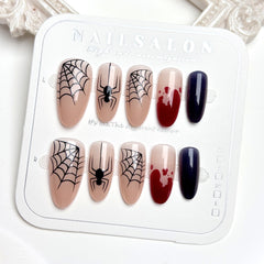 Blood Spider(Handmade press on nails)/10Pcs Almond Nails