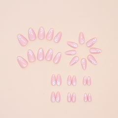 Cat Eye Flower(Handmade press on nails)/24Pcs Almond Nails