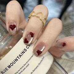 Love Cat Eye(Handmade press on nails)/10Pcs Squoval Nails