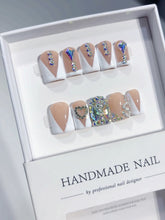 Love Diamond Sparkling(Handmade press on nails)/10Pcs Square Nails