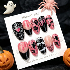 Sweet Pink Phantom Presson on Nails 10Pcs Medium Almond Nails
