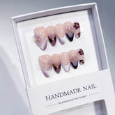 3D Carved Polka Dot(Handmade press on nails)/10Pcs Almond Nails