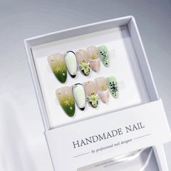 Island Style(Handmade press on nails)/10Pcs Almond Nails