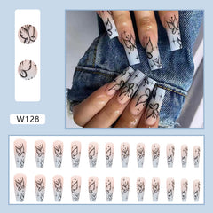 Mysterious Butterfly(Handmade press on nails)/24Pcs Ballerina Nails