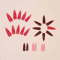 Ombre Glitter(Handmade press on nails)/24Pcs Stiletto Nails