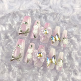 Butterfly Heart(Handmade press on nails)/10Pcs Ballerina Nails