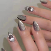 CatEye Light Heart(Handmade press on nails)/24Pcs Almond Nails