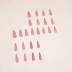 Maple Leaf(Handmade press on nails)/24Pcs Stiletto Nails