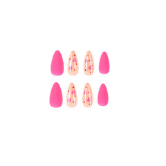Frosted Love Polka Dots Press on Nails 24Pcs Medium Almond Nails