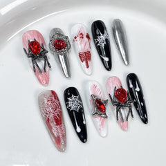 Bloody Spider Handmade press on nails