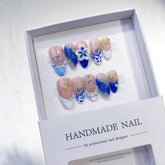 Sfumato Polka Dot Diamond(Handmade press on nails)/10Pcs Almond Nails