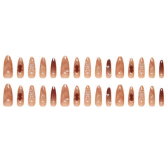 Red Spider Press on Nails 24Pcs Long Almond Nails