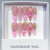 Shell Flower(Handmade press on nails)/10Pcs Stiletto Nails