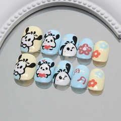 Doll Puppy(Handmade Press On Nails)/24Pcs Short Children Nails