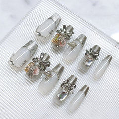 Butterfly Camellia(Handmade press on nails)/10Pcs Ballerina Nails