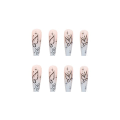 Mysterious Butterfly(Handmade press on nails)/24Pcs Ballerina Nails