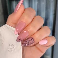 Love Spider Web Press on Nails 24Pcs Medium Almond Nails