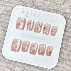 Love Bubbles Cat Eye(Handmade press on nails)/10Pcs Squoval Nails