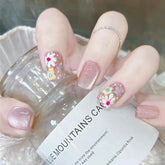 Clear Flowers Cat Eye(Handmade press on nails)/10Pcs Squoval Nails
