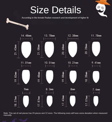 White French Bat Press on Nails 24Pcs Medium Almond Nails