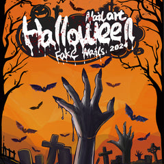 Pumpkin Ghost Press on Nails 24Pcs Medium Squoval Nails