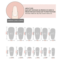 French Spider Web（Handmade press on nails）/10Pcs Coffin Nails