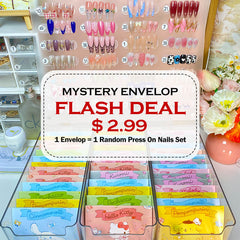 【MYSTERY ENVELOP 】$2.99 Flash Deal 1 Envelop=1 Random Press On Nails Set（10pcs）