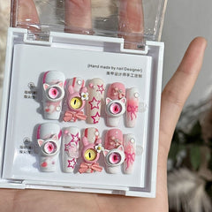 Monster Eye（Handmade Custom Nails）/10Pcs Coffin Nails