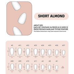 Blush 3D Flowers Pink Press on Nails 24Pcs Short Almond Nails