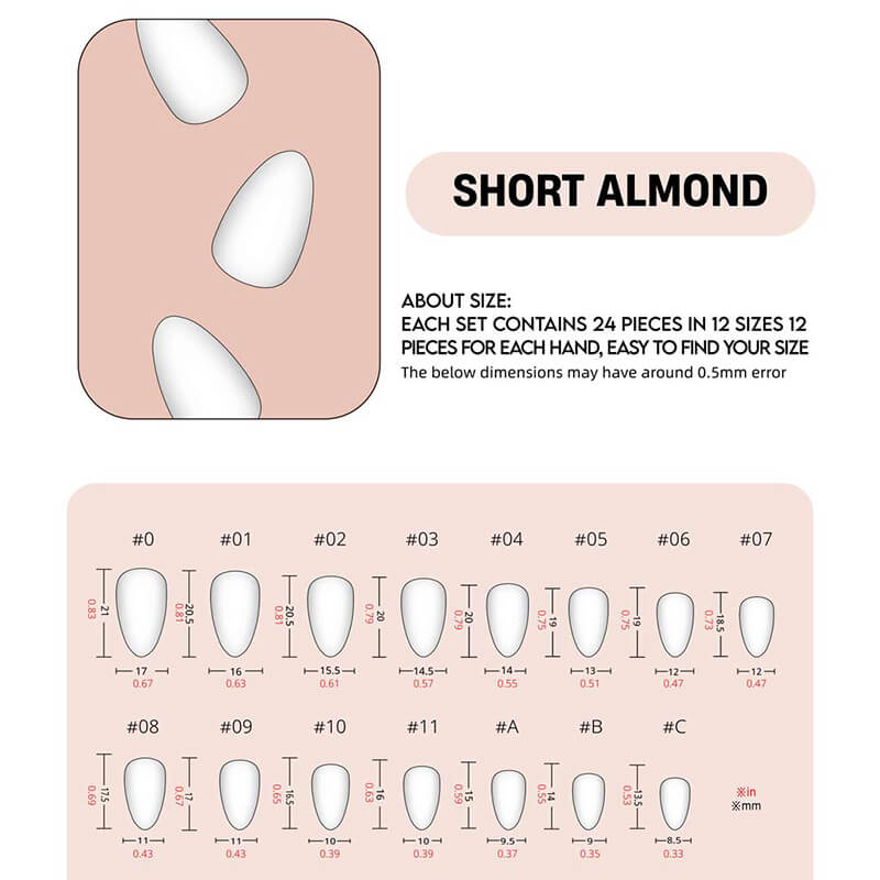 Brown Elk Press on Nails 24Pcs Medium Almond Nails