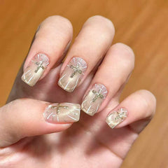 Holy Light Cat Eye（Handmade press on nails）/10Pcs Square Nails
