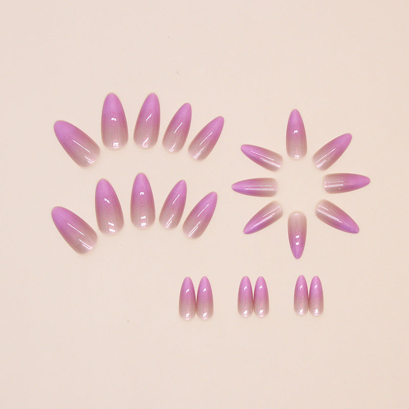 Purple Gradient（Handmade press on nails）/24Pcs Almond Nails