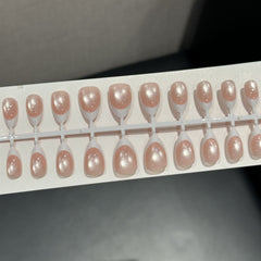 French Cat Eye Presson on Nails 30Pcs Medium Almond Nails (All Size)