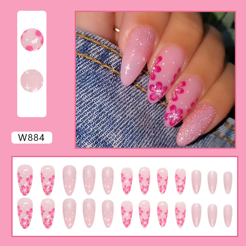 Sakura Press on Nails 24Pcs Medium Almond Nails