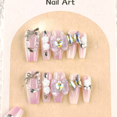 Butterfly Heart（Handmade press on nails）/10Pcs Ballerina Nails