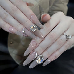 Square Diamond（Handmade press on nails）/30Pcs Almond Nails