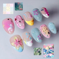 Island Dopamine Press on Nails 10Pcs Medium Almond Nails