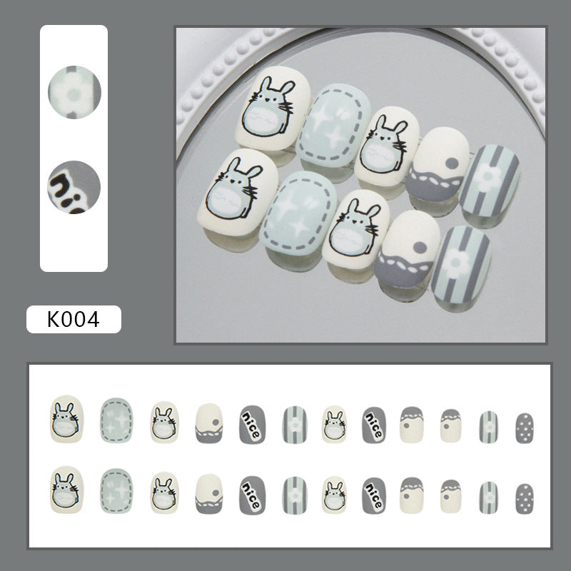 My Neighbor Totoro（Handmade Press On Nails）/24Pcs  Short Children Nails