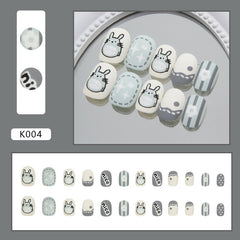 My Neighbor Totoro（Handmade Press On Nails）/24Pcs  Short Children Nails