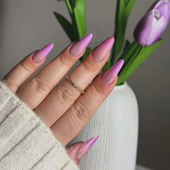 Purple Gradient（Handmade press on nails）/24Pcs Almond Nails