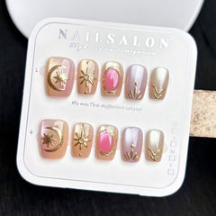 Moonlight Waltz（Handmade press on nails）/10Pcs Square Nails
