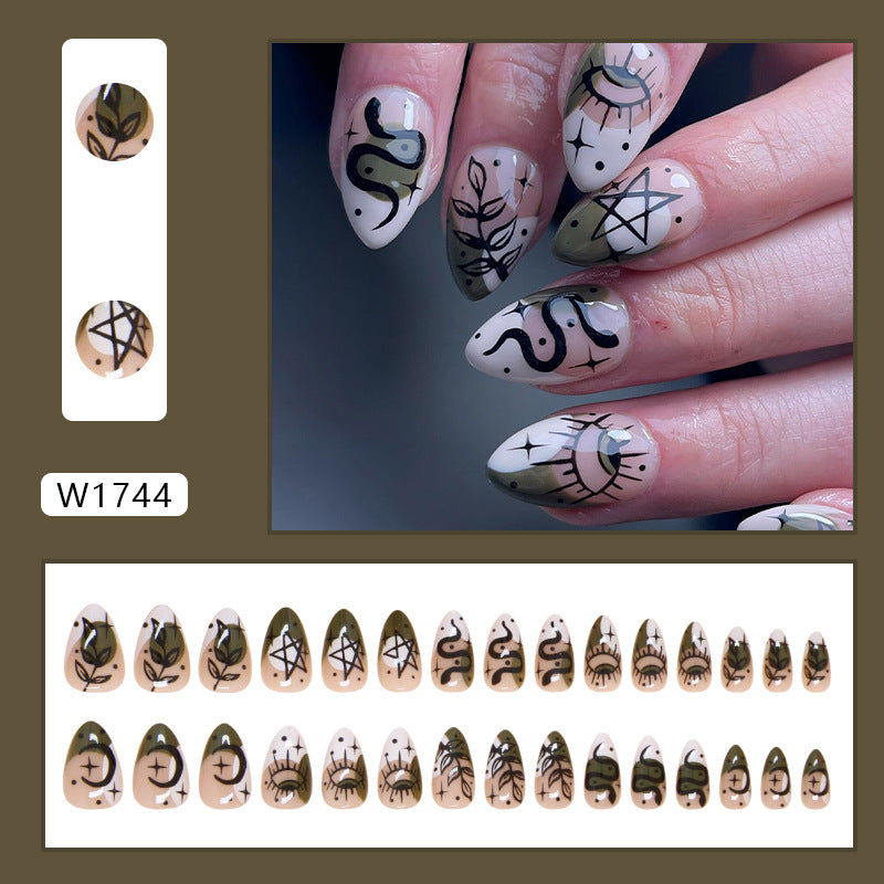 Cthulhu simple pattern Press on Nails 24Pcs Short Almond Nails  