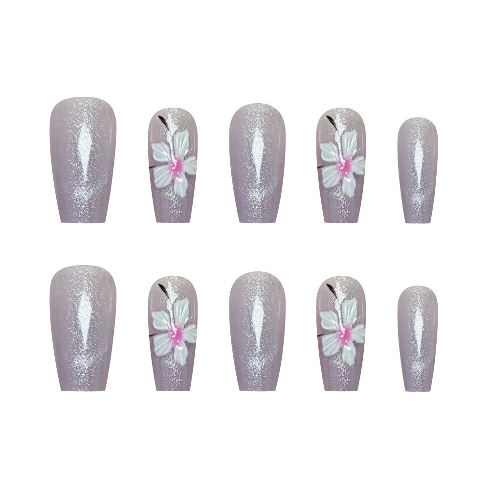 Starry Sky Flower（Handmade press on nails）/10Pcs Ballerina Nails