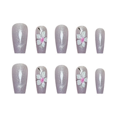 Starry Sky Flower（Handmade press on nails）/10Pcs Ballerina Nails