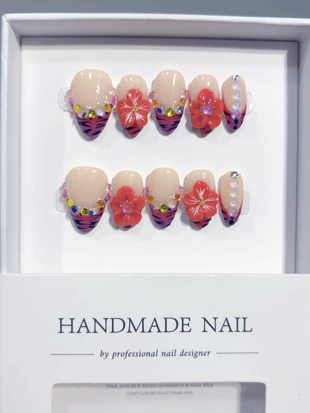Blush Gradient Cat Eye（Handmade press on nails）/10Pcs Almond Nails