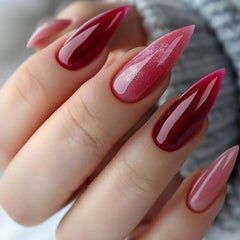 Ombre Glitter（Handmade press on nails）/24Pcs Stiletto Nails