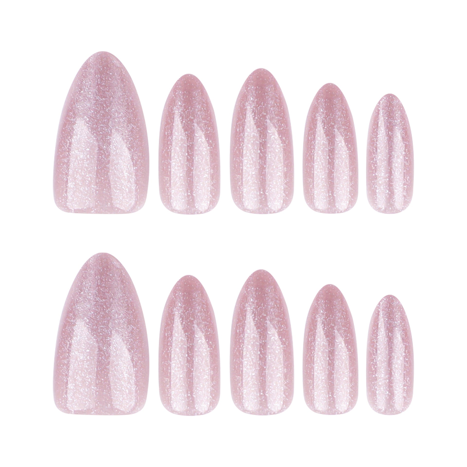 Pink Cat Eye Press on Nails 24Pcs Medium Almond Nails