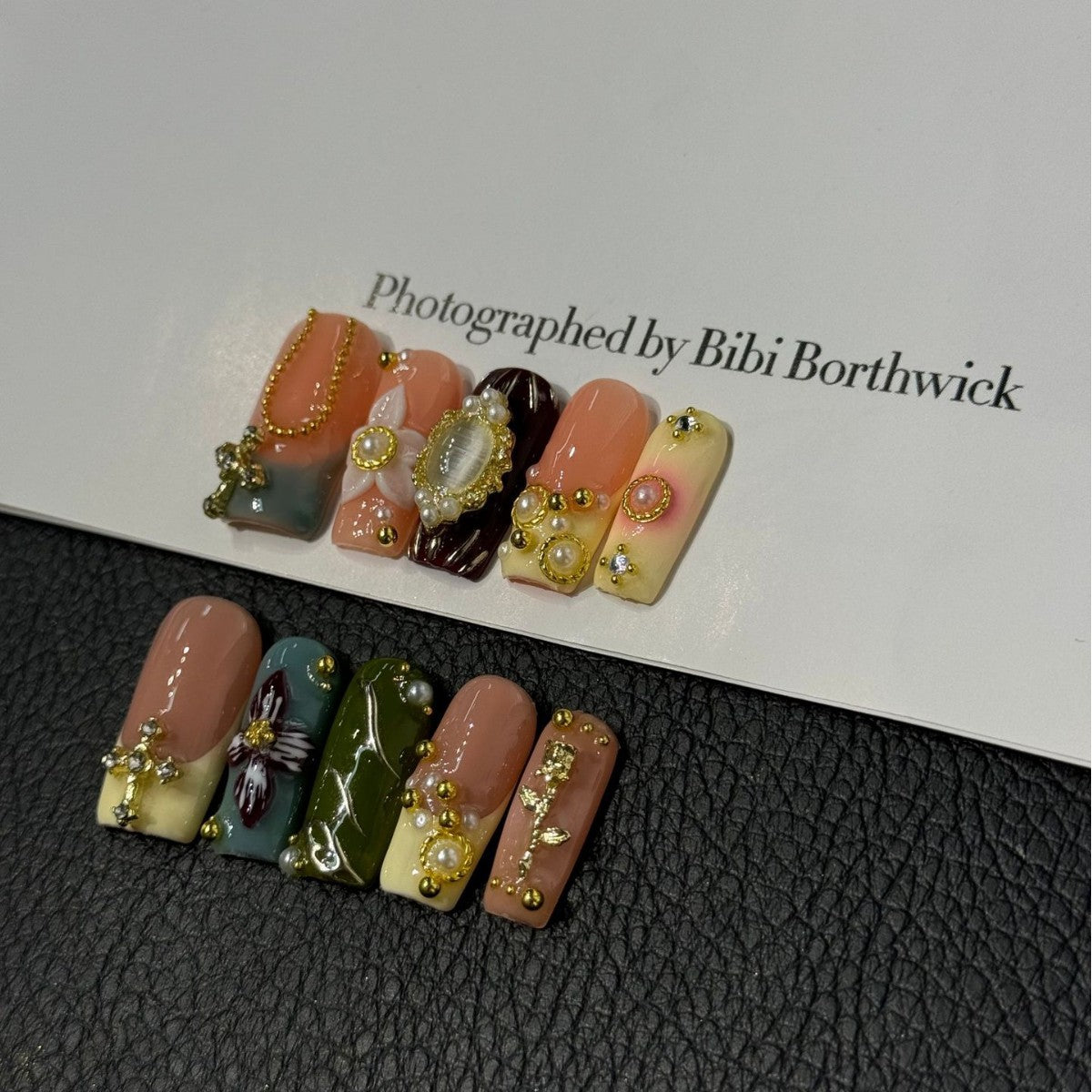 Vintage Manor 3D（Handmade press on nails）/10Pcs Square Nails
