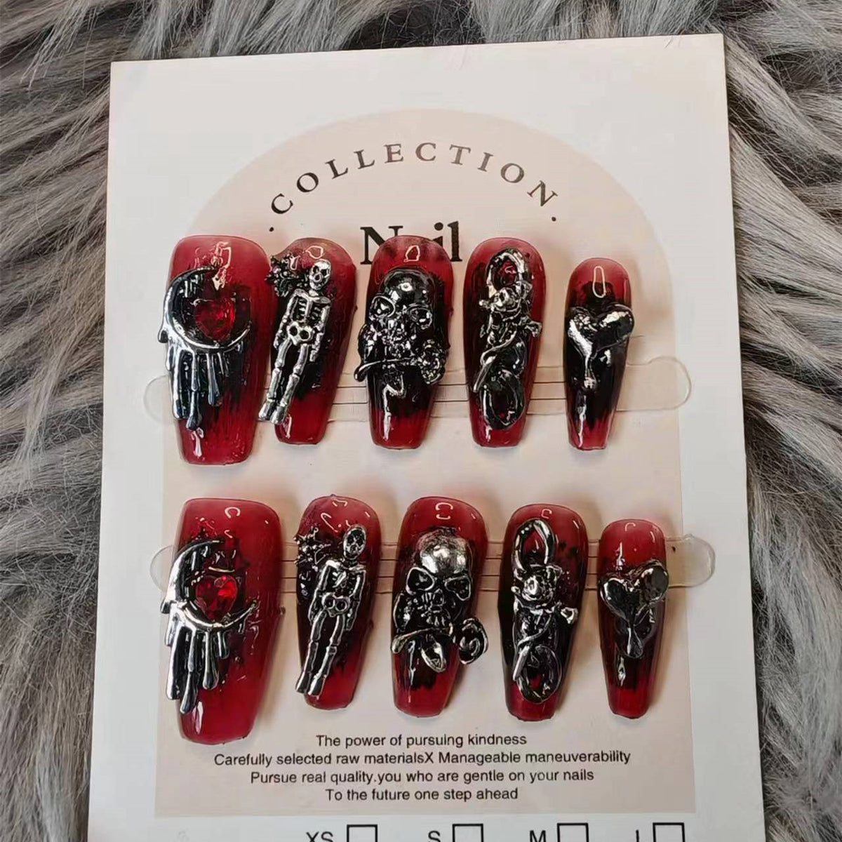 Gothic Style Skull Handmade press on nails